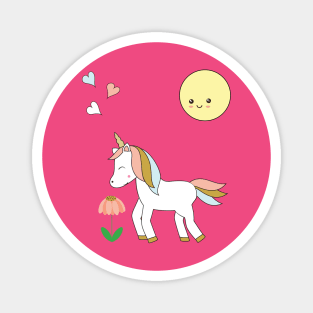 Unicorn and flower Magnet